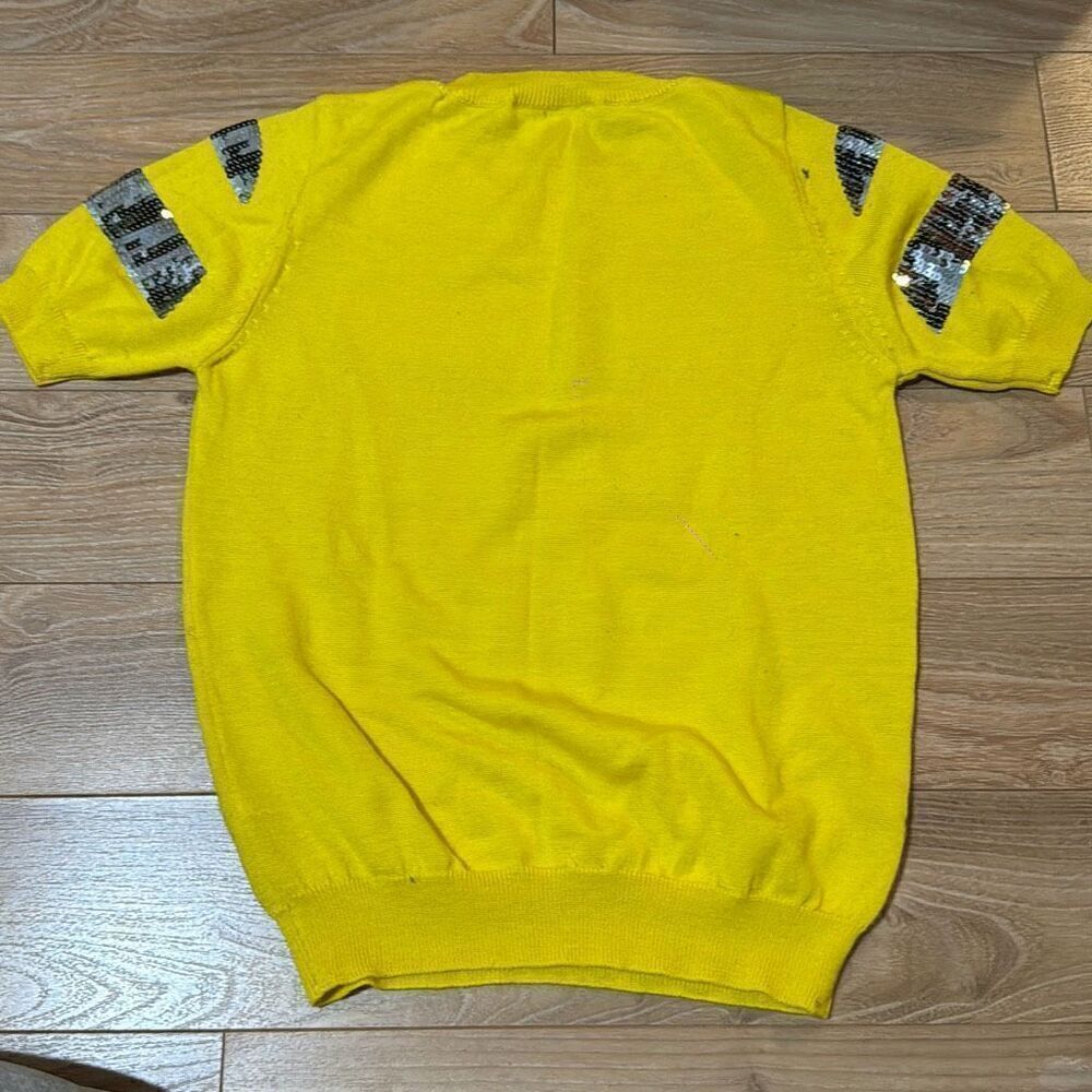 My wardrobe yellow and silver glitter striped top - Picture 2 of 6